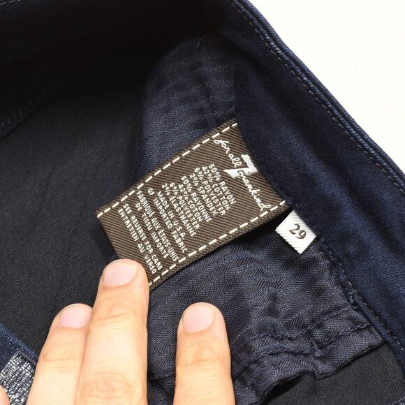 7 For All Mankind Women's Jeans Cotton Blend Blue Size 29x34 Skinny Boot Zip - Picture 8 of 8